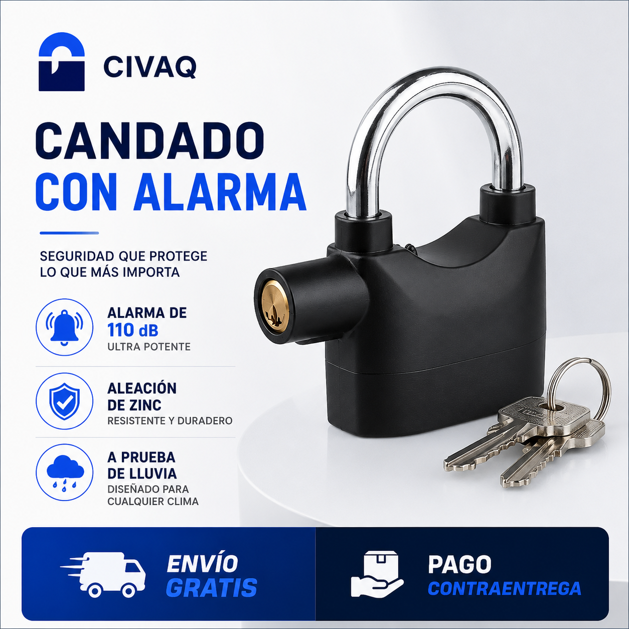 CANDADO DE SEGURIDAD CON ALARMA
